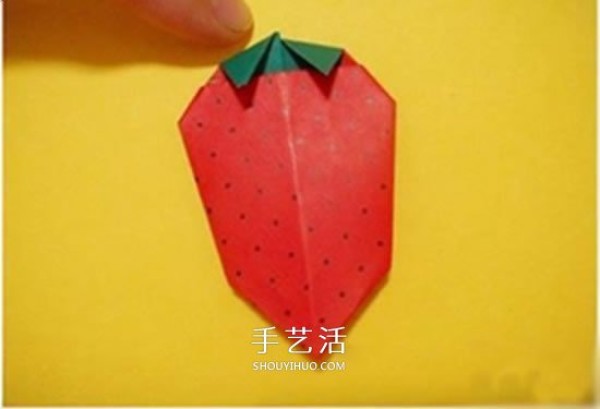 Childrens Origami Strawberry Tutorial with Simple Strawberry Folding Illustrations