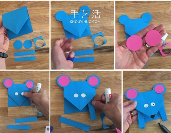 How to make a simple tutorial on how to make a cartoon mouse greeting card on Teachers Day