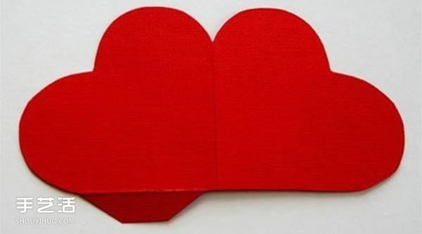 Valentines Day red heart greeting card to make a grateful heart three-dimensional greeting card DIY