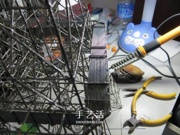 DIY pins to make a metal version of the Eiffel Tower model