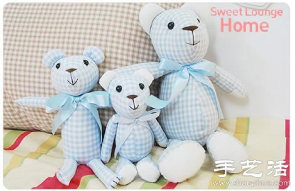 Non-woven fabric + cotton handmade cute fabric bear doll