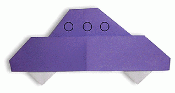 A very cartoony UFO origami method