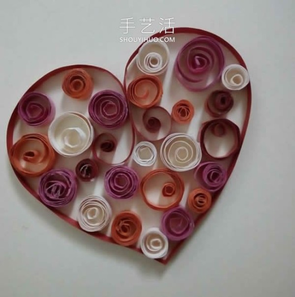 Illustrated tutorial on how to make your own quilled paper Valentines Day cards