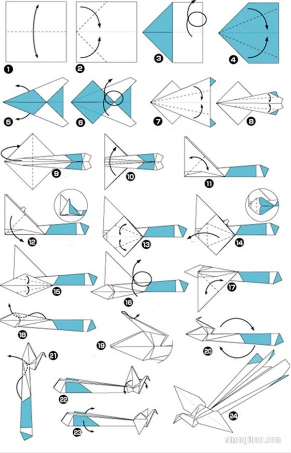 Phoenix Folding Illustrations Tutorial on Origami Phoenix