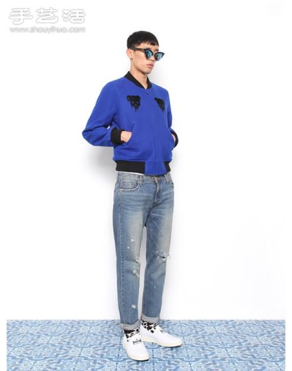 FashionableKorean style! pushBUTTON2014 autumn and winter mens and womens wear series