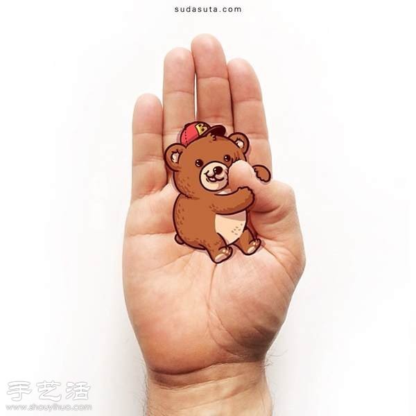 Hand-painting + gestures create hilarious illustration sketches