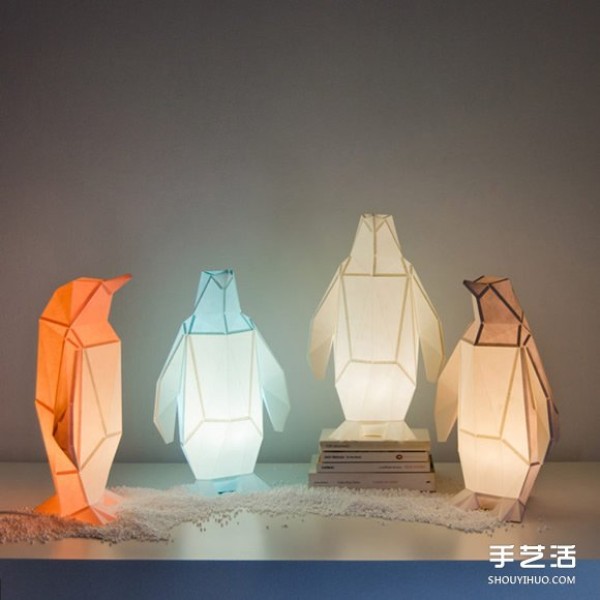 Paper mache animal lamps inspired by origami art that you can assemble yourself