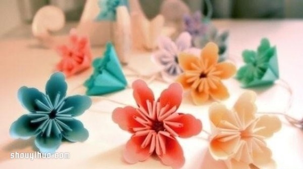 How to fold paper cherry blossom balls, illustrated tutorials on how to fold paper cherry blossom balls