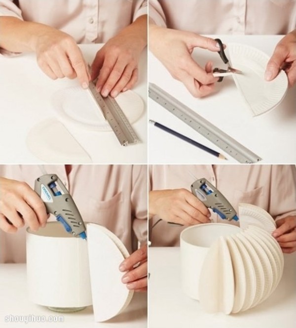 Tutorial on using cake tray waste to DIY a beautiful handmade lampshade