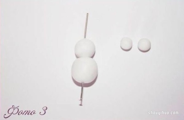 Illustrated tutorial on how to make DIY clay snowman pendant