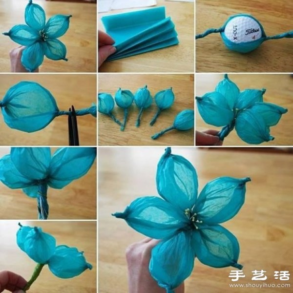 An alternative hand-made tutorial of silk-textured paper flowers