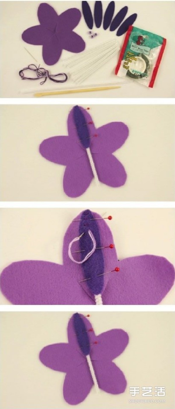 DIY illustration of handmade fabric lilies to make non-woven lilies