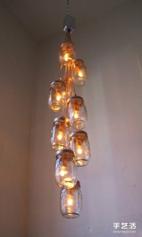 Using waste glass cans and bottles to make beautiful lighting by handmade DIY