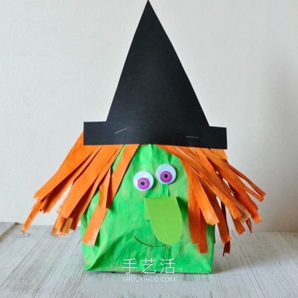 Illustrated tutorial on how to make homemade Halloween witch decorations