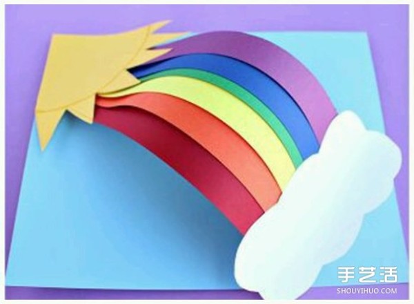 Rainbow greeting card handmade rainbow card DIY suitable for children