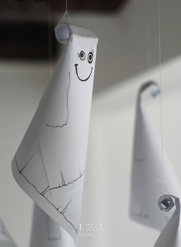 Halloween ghost ornaments making kindergarten handmade ghosts