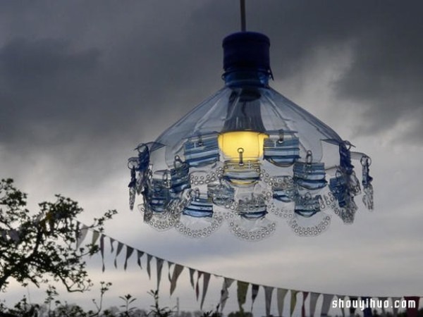 Waste plastic bottles replace glass, recycle and reuse DIY crystal chandelier