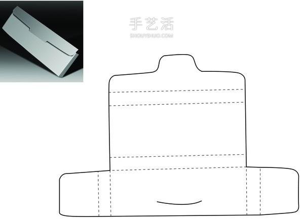 An expanded view of a storage box made from cardboard using a complete illustration of how to fold a storage box