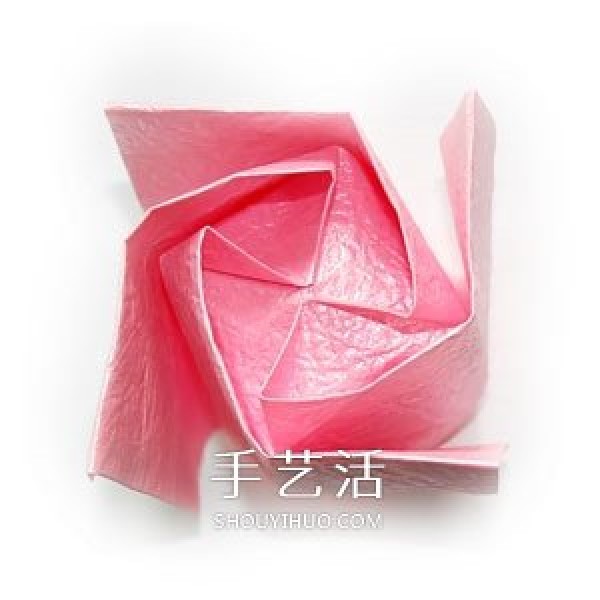 Detailed folding method of good-looking paper roses. How to fold handmade roses.Illustration