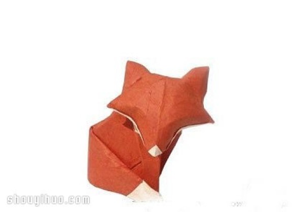 How to fold an origami fox, step-by-step illustrated tutorial on origami fox