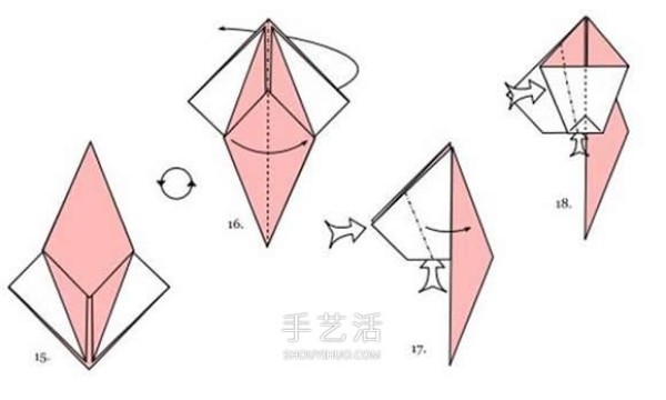 As if you are about to spread your wings and fly! Illustration of the steps of folding the beautiful paper crane