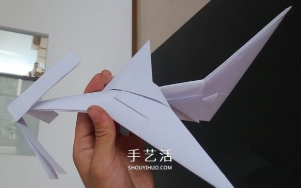 Illustration of how to fold an airplane with a propeller or an origami propeller airplane