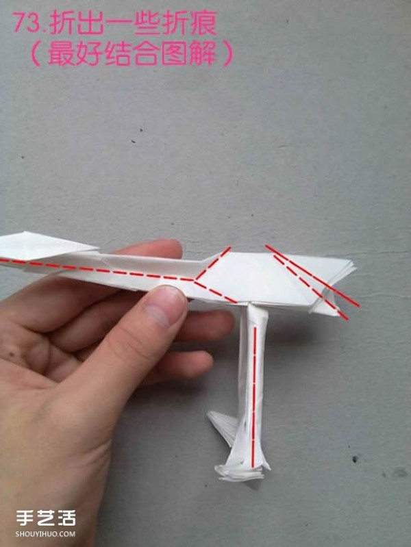 How to fold paper egrets with detailed illustrations of steps for folding three-dimensional egrets