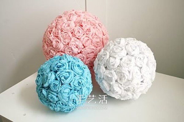 How to make rose balls from wrinkled paper, beautiful wedding decorations! 