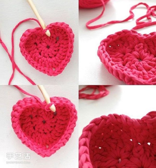 An illustrated tutorial on how to crochet a beautiful love storage basket