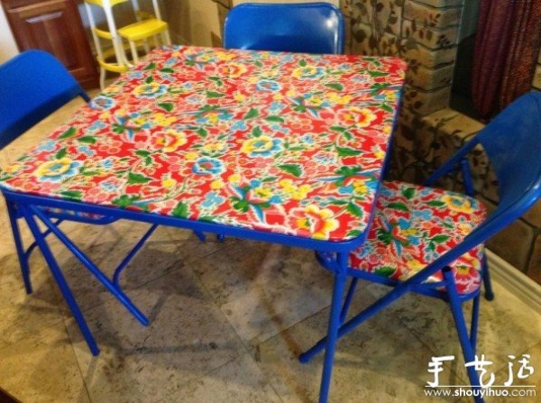 Old tables and chairs are renovated and given new looks