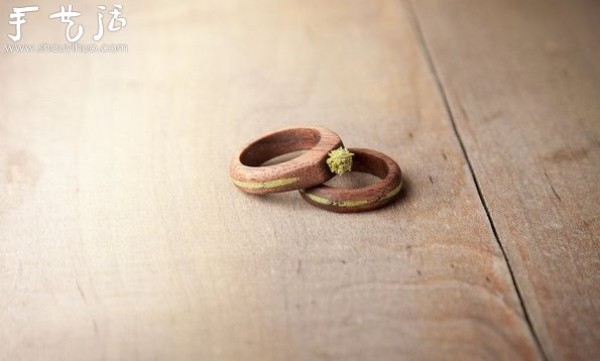 Ring carved from solid walnut