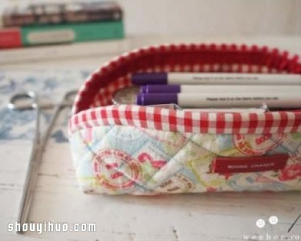 Cute Korean style fabric clutch bag pencil case DIY handmade illustration