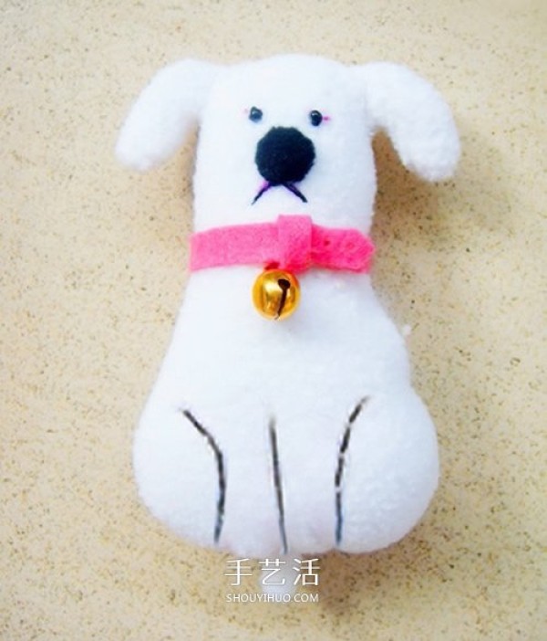 Non-woven fabric puppy doll making simple cloth art dog DIY illustration