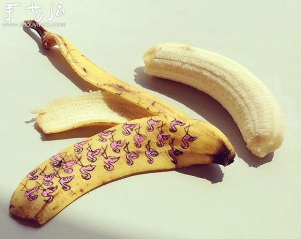 Interesting patterns created by DIY on banana peels