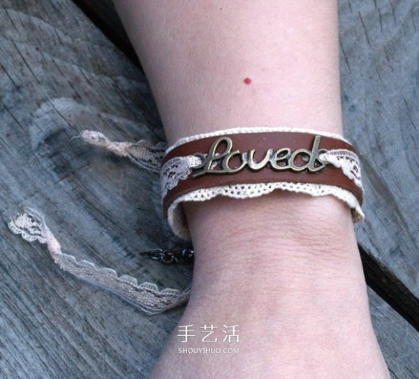 How to make a lady-style leather bracelet and make a homemade good-looking leather bracelet DIY tutorial