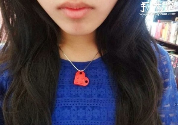 Lego brick creative DIY heart-shaped necklace pendant tutorial