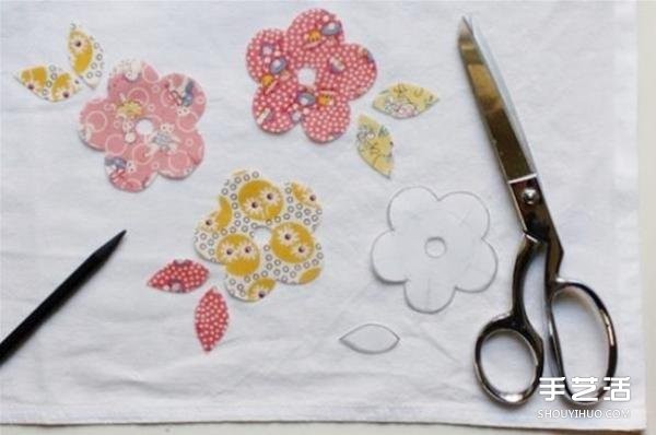 How to make fabric appliqué napkins with flower pattern napkins tutorial