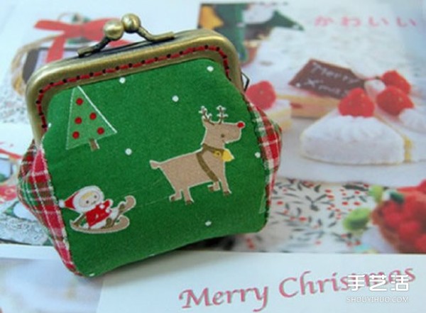 Christmas gold bag making tutorial, cute gold bag making illustration