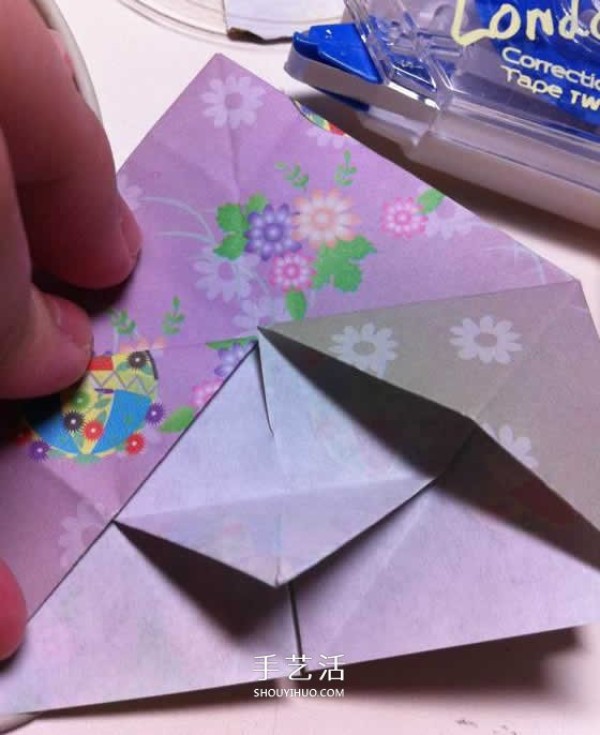 Mini rose flower origami tutorial with beautiful diamond rose folding illustrations