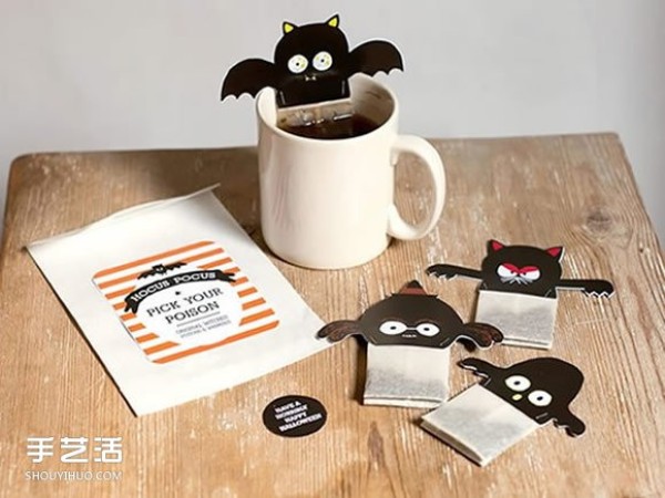 How to make Halloween tea bags by making handmade cardboard and making Halloween tea bags