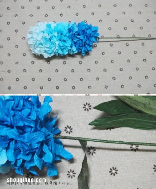 Gradient color bouquet making tutorial tissue paper making bouquet illustration