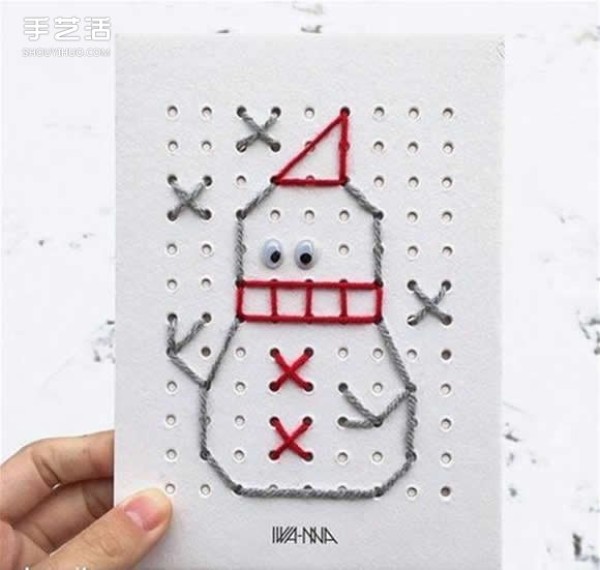 Creative greeting card production method illustrated wool pattern greeting card DIY tutorial