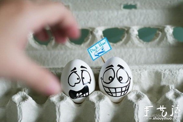 Interesting scene of DIY eggs after being graffitied and dressed up