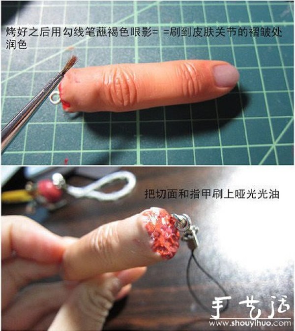 Tutorial on DIY horrifying broken fingers from soft clay