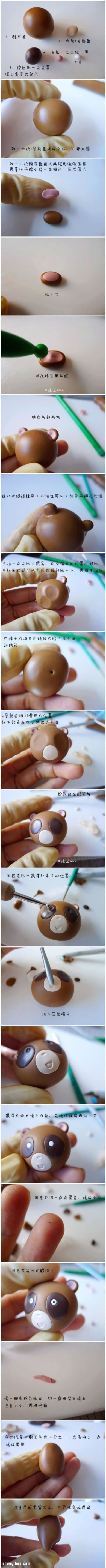 DIY Handmade Illustrated Tutorial of Cute Raccoon Cat Soft Clay Doll