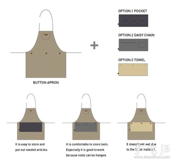 Practical multi-functional apron design