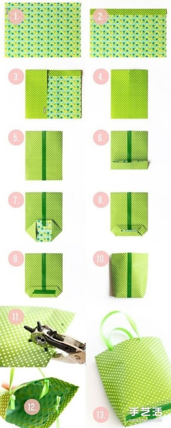 How to make handmade origami handbags, illustrated tutorials on how to fold handbags