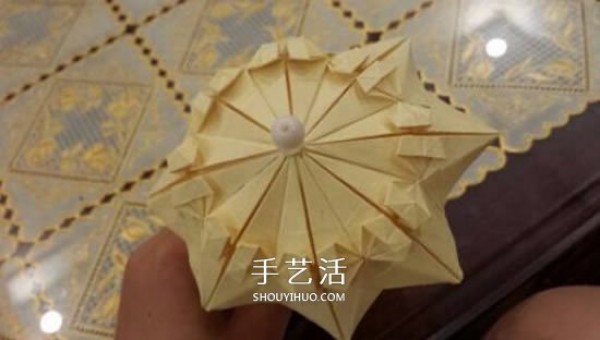 Beautiful 3D Umbrella Origami Illustration Steps to Fold a Paper Umbrella