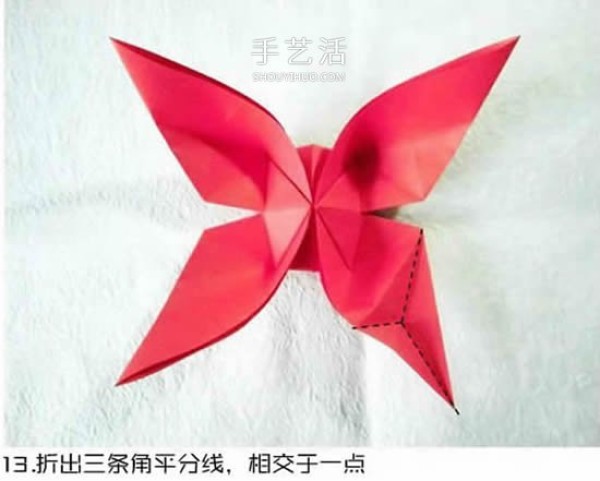 Illustration of the origami method of the beautiful swallowtail butterfly, the largest butterfly