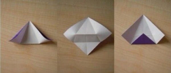 How to make origami three-dimensional stars, illustrations of folding three-dimensional stars by hand